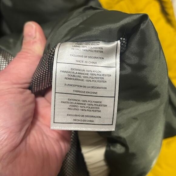 Super Triple Goose jacket snowboard ski winter coat yellow and cream NO HOOD - Picture 10 of 13